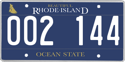 RI license plate 002144