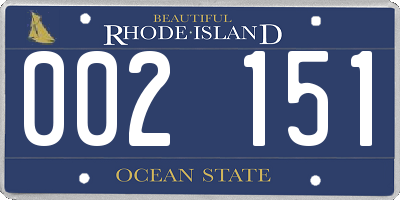 RI license plate 002151