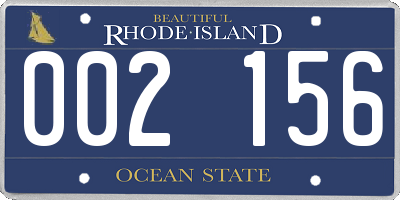RI license plate 002156