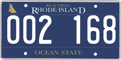 RI license plate 002168
