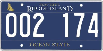 RI license plate 002174