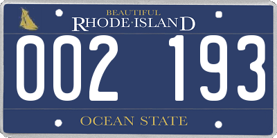 RI license plate 002193