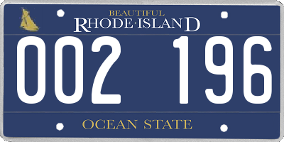RI license plate 002196