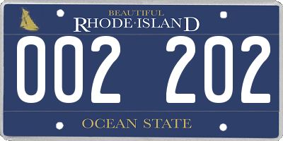 RI license plate 002202
