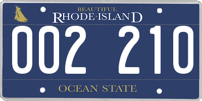 RI license plate 002210