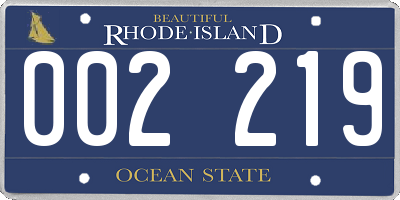 RI license plate 002219
