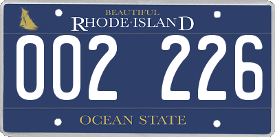 RI license plate 002226