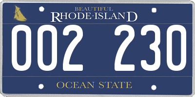 RI license plate 002230