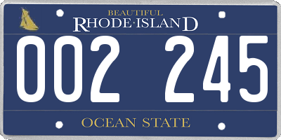RI license plate 002245