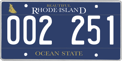 RI license plate 002251