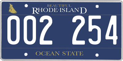 RI license plate 002254