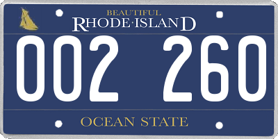 RI license plate 002260