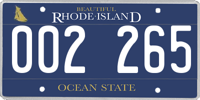 RI license plate 002265