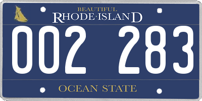 RI license plate 002283