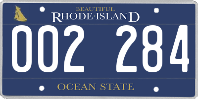 RI license plate 002284
