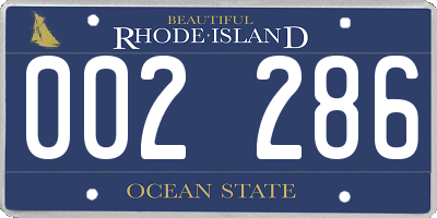 RI license plate 002286