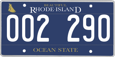 RI license plate 002290