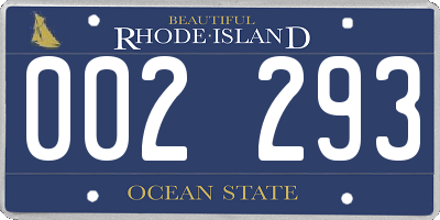 RI license plate 002293