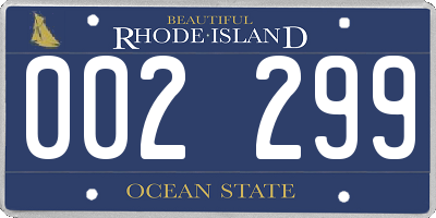 RI license plate 002299
