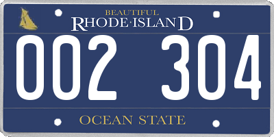 RI license plate 002304