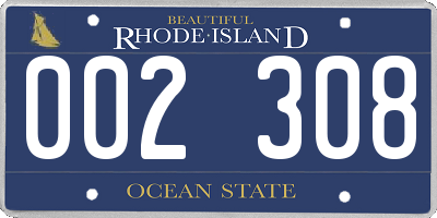 RI license plate 002308