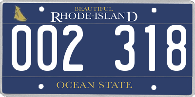 RI license plate 002318