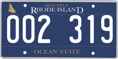 RI license plate 002319