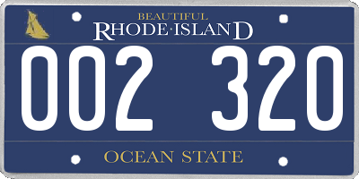 RI license plate 002320
