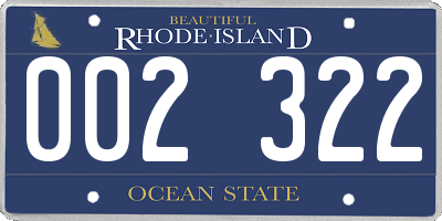 RI license plate 002322