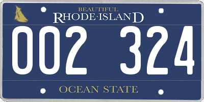 RI license plate 002324
