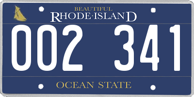 RI license plate 002341