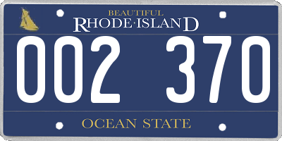 RI license plate 002370
