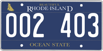 RI license plate 002403