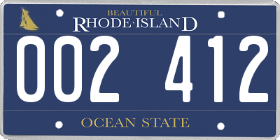 RI license plate 002412