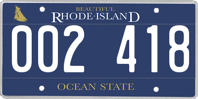 RI license plate 002418