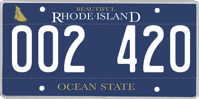 RI license plate 002420
