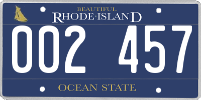 RI license plate 002457