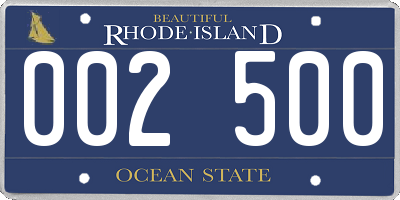 RI license plate 002500
