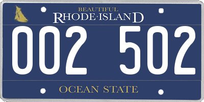 RI license plate 002502