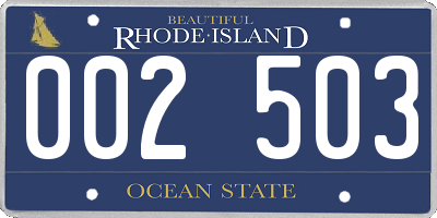 RI license plate 002503