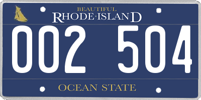 RI license plate 002504