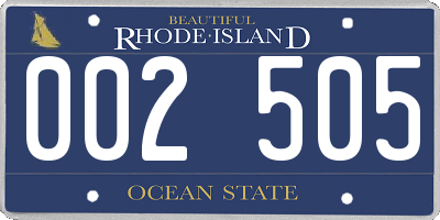RI license plate 002505