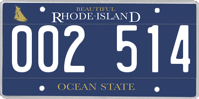 RI license plate 002514