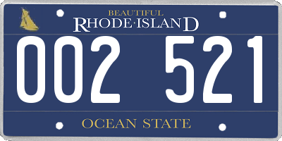 RI license plate 002521