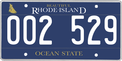 RI license plate 002529