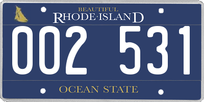 RI license plate 002531