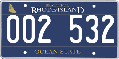 RI license plate 002532