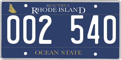 RI license plate 002540