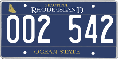 RI license plate 002542