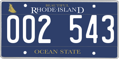 RI license plate 002543